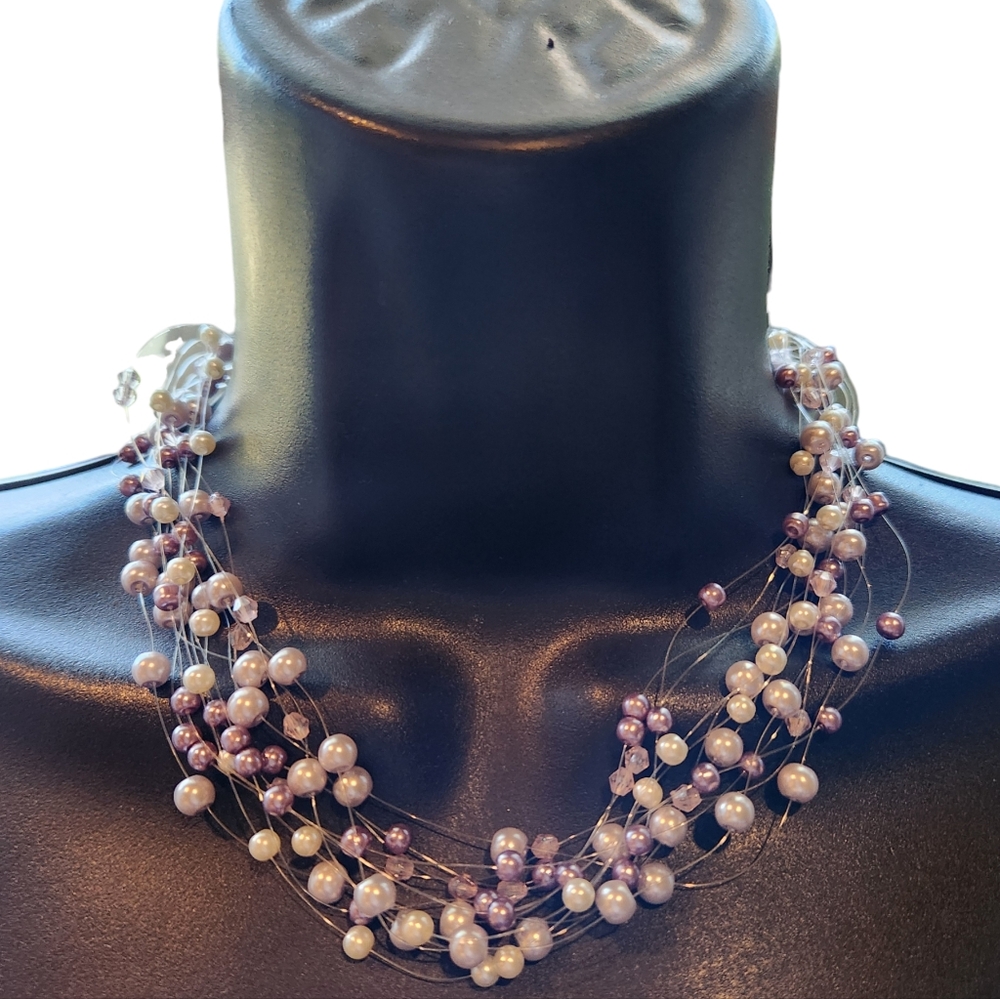 Croft & Barrow Floating Beads Necklace and Earrings Set